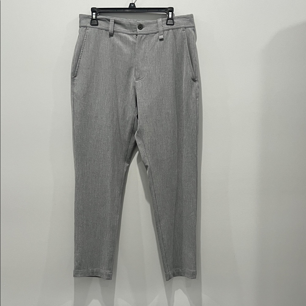 ZARA Gray and White Herringbone Waistband Trousers